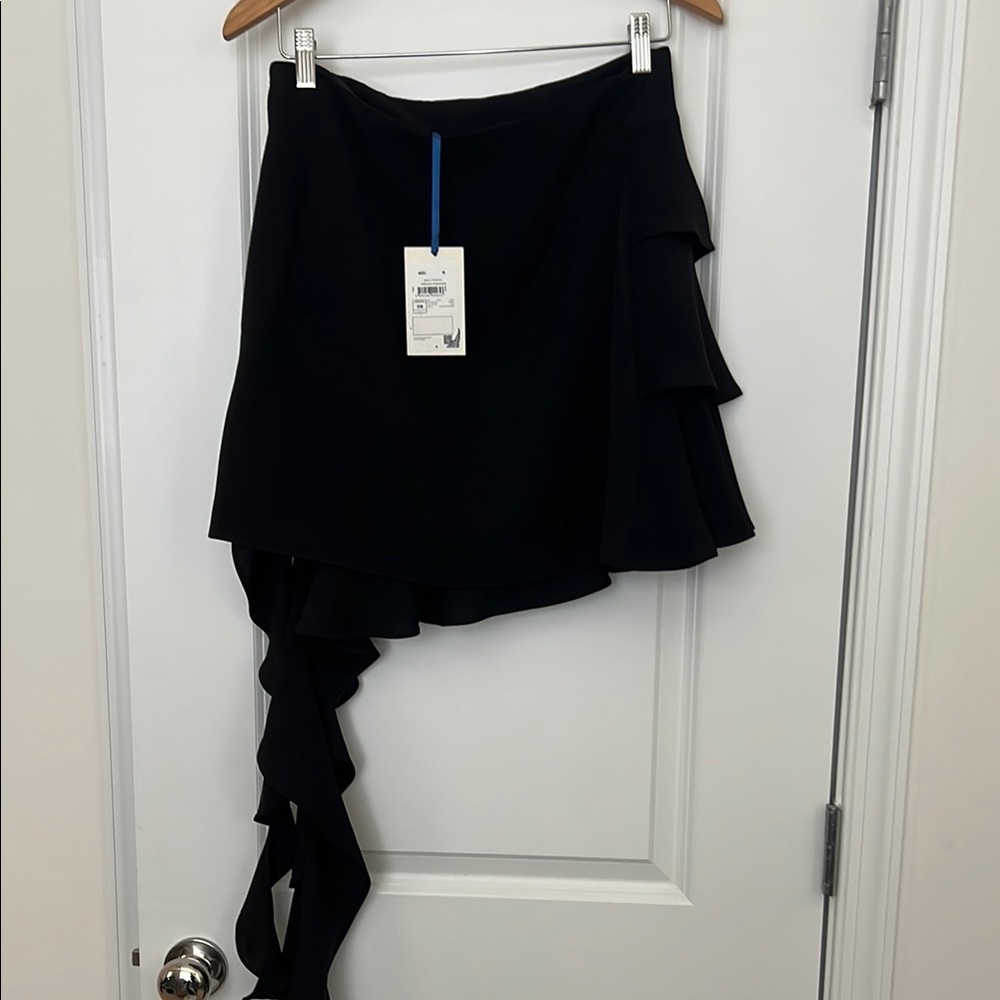 Elegant Black Ruffled Skirt Tuba Unsal (size UK 10)